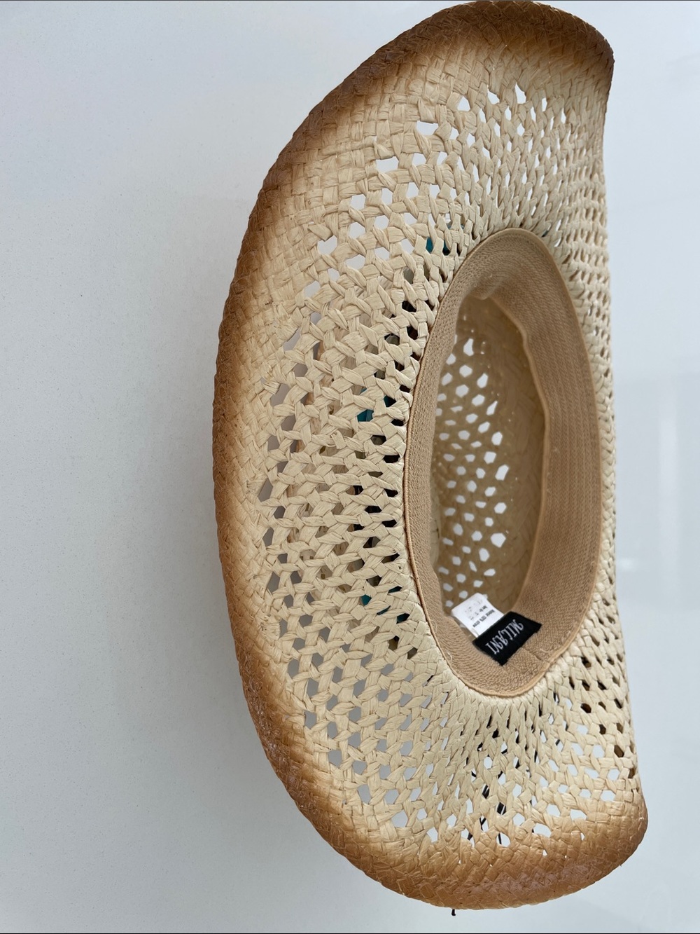 MILANI Straw Western Hat with Turquoise & Cream Bead Band - Picture 12 of 16